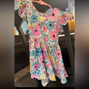 Little Sleepies Floral Kids Dress - Pink, Blue, Yellow